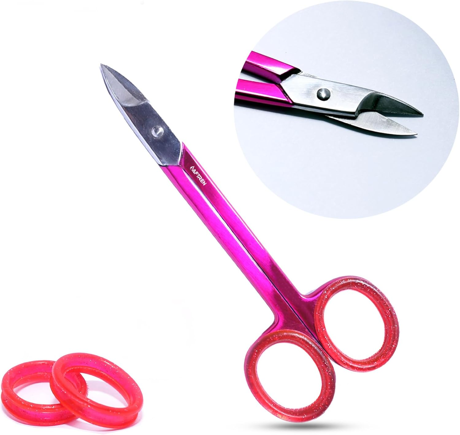Nail Scissors Curved Blades Hard and Thick Nails J2 Stainless Steel Pedicure Scissors Thick Nail Scissors Cuticle Scissors Toenail Scissors (Purpul, 4.5 Inch)