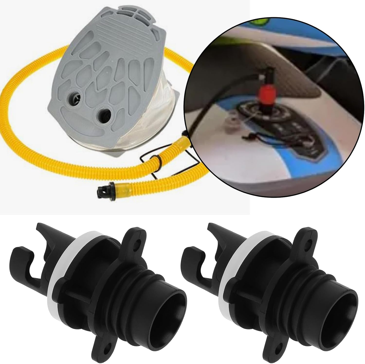 OTOTEC 2PCS Paddle Board Pump Adapter with 3 Size Washers for Connecting to a Paddle Board Air Compressor Compatible with Halkey-Roberts 0.8X2.13Inch image number 2
