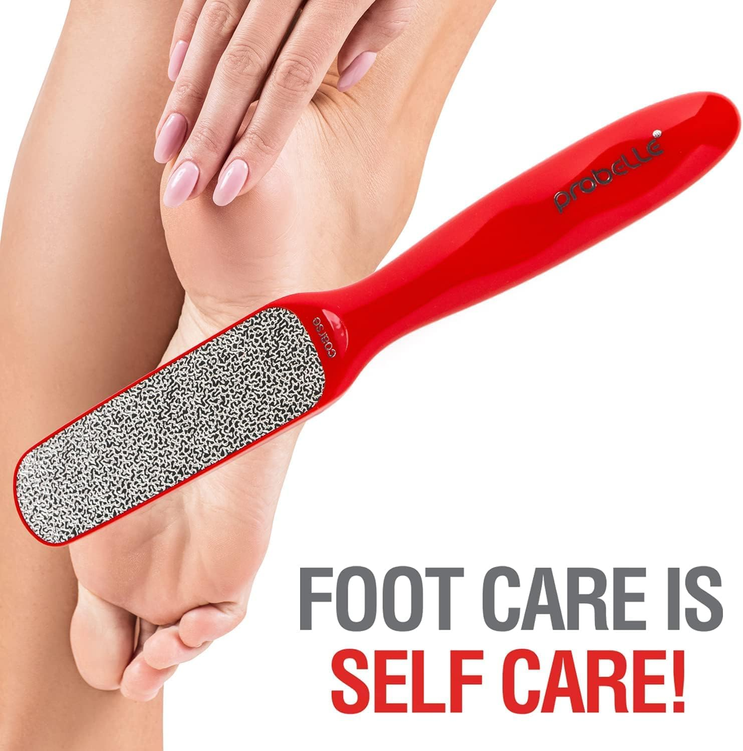 Probelle 2-Sided Hypoallergenic Nickel Foot File for Callus Trimming and Callus Removal (Red) image number 5