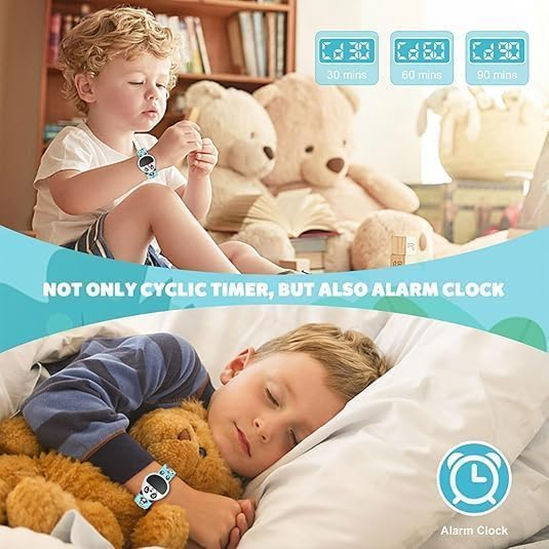 MINYII Potty Training Watch for Kids V2 &ndash; a Water Resistant Potty Reminder Device to Train Your Toddler with Fun/Musical & Vibration Interval Reminder with Potty Training Ebook - Panda -Watch Blue -01 image number 6