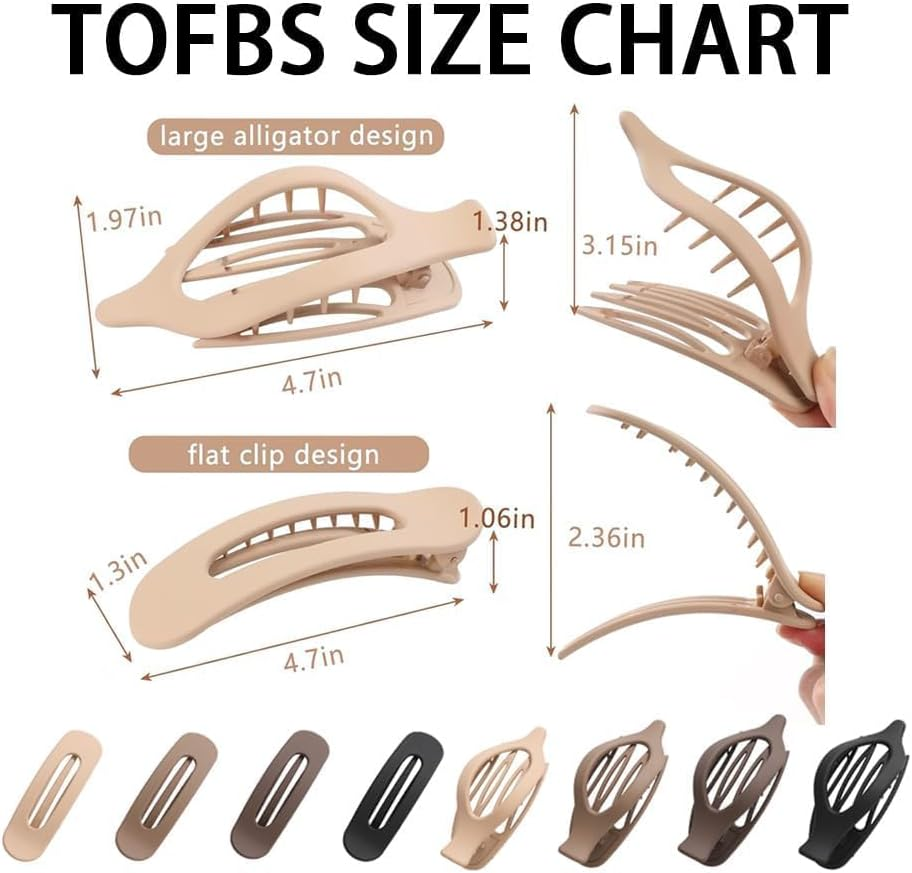 TOFBS Pack of 8 Elegant Hair Clips, Women'S Curved Duckbill Hair Clips, Neutral Colours, Hair Accessory, Everyday French Hair Clips for Sports, Home, Going Out, Party image number 6