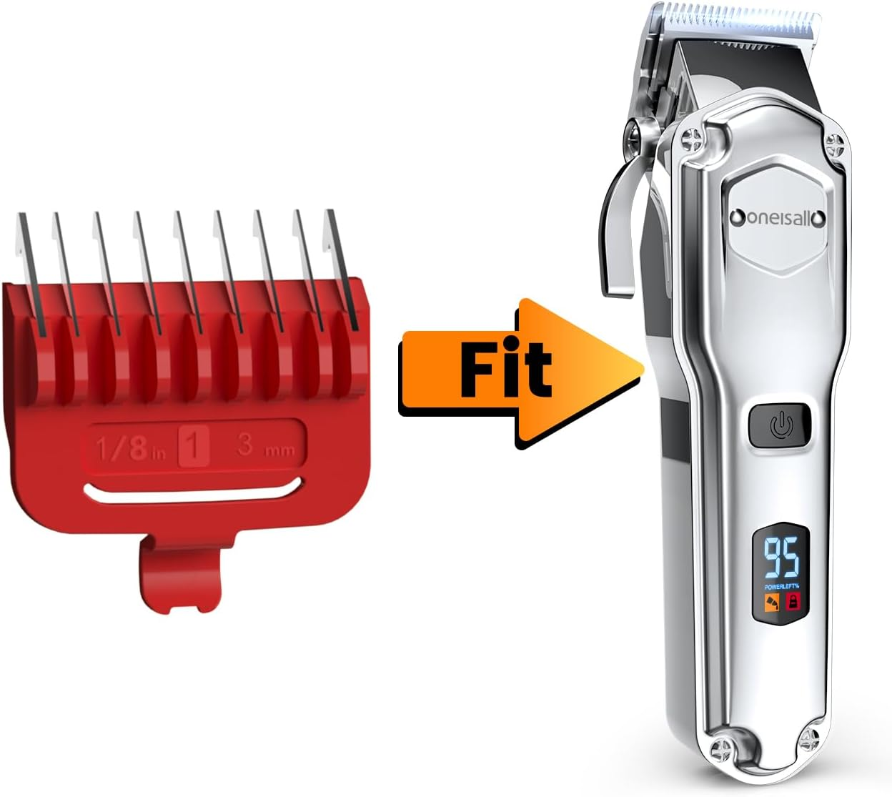 Oneisall 3Mm Red Metal Combs for Dog Clippers image number 1