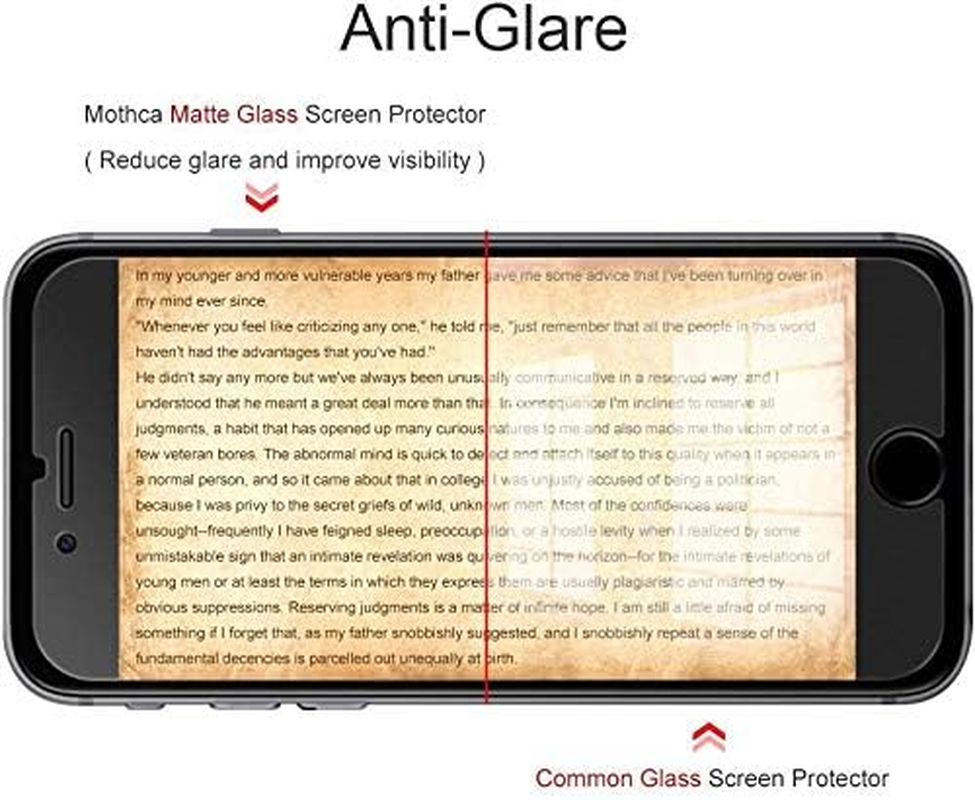 Mothca Matte Screen Protector for Iphone SE 2020 Anti-Glare & Anti-Fingerprint 9H HD Clear Tempered Glass Film for Iphone SE 2Nd Generation Smooth as Silk image number 2