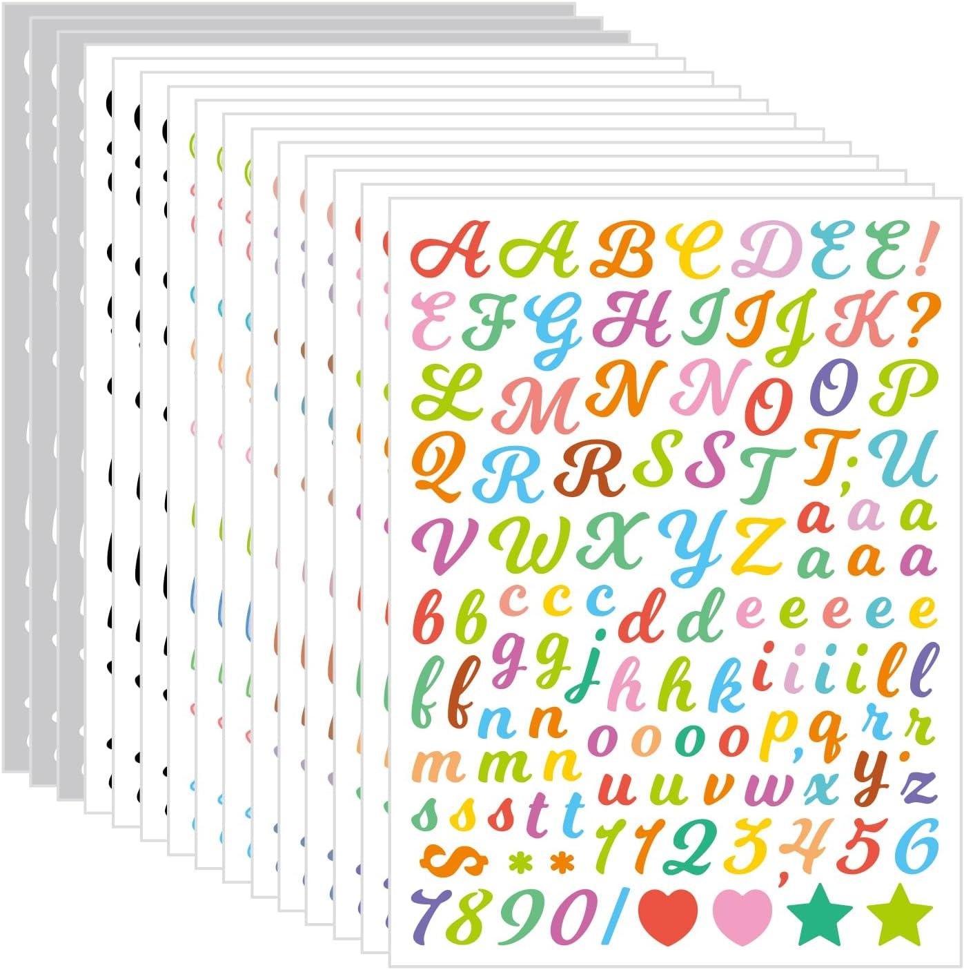 1768 Pieces 15 Sheets Letter Stickers, 0.5 Inch Small Deco Stickers Waterproof Alphabet Stickers,1/2" Half in Mailbox Sticker Vinyl Stick on Letters for Mailbox,Window,Diy (Cursive,Black)