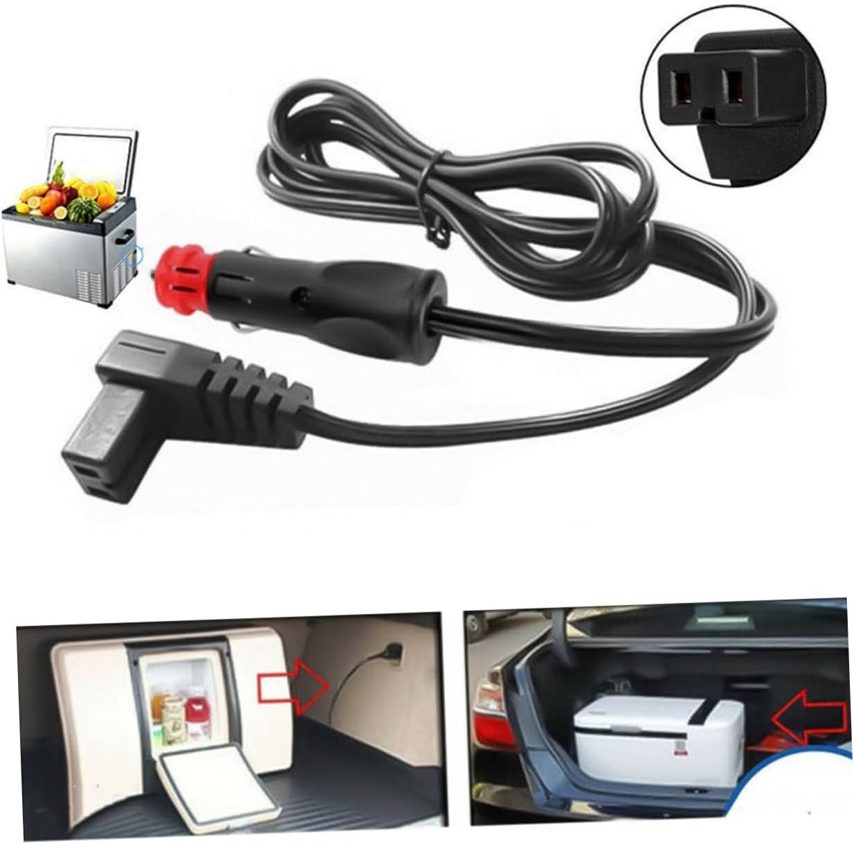 PRETYZOOM Car Mini Fridge Power Cable Strip of Power Extension Cord for Vehicle Refrigerators Design Compatible Car Coolers and Lighters image number 3