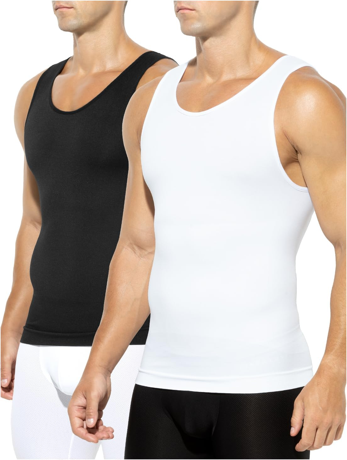 Arjen Kroos Men'S Slimming Body Shaper Vest Compression Tank Top to Hide Gynecomastia Moobs