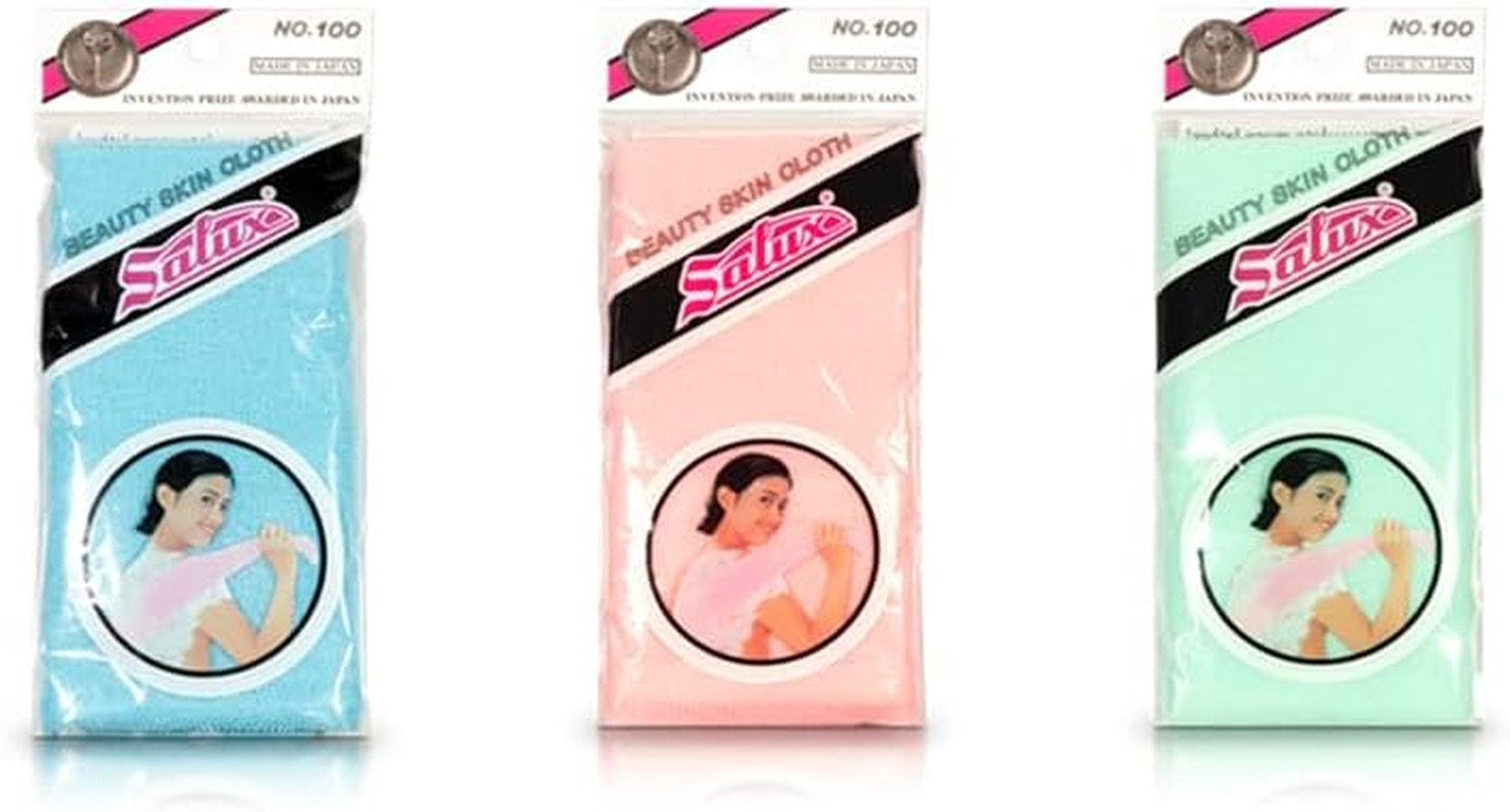 Salux Bath Towel Blue Peach Green 3 Count Pack image number 4