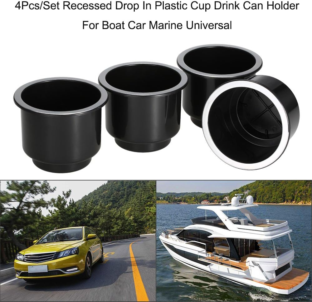 Car Cup Holder- Universal Cup Holder Recessed Drop Holder in Plastic Cup Drink Can Holder for Boat Car Marine image number 1