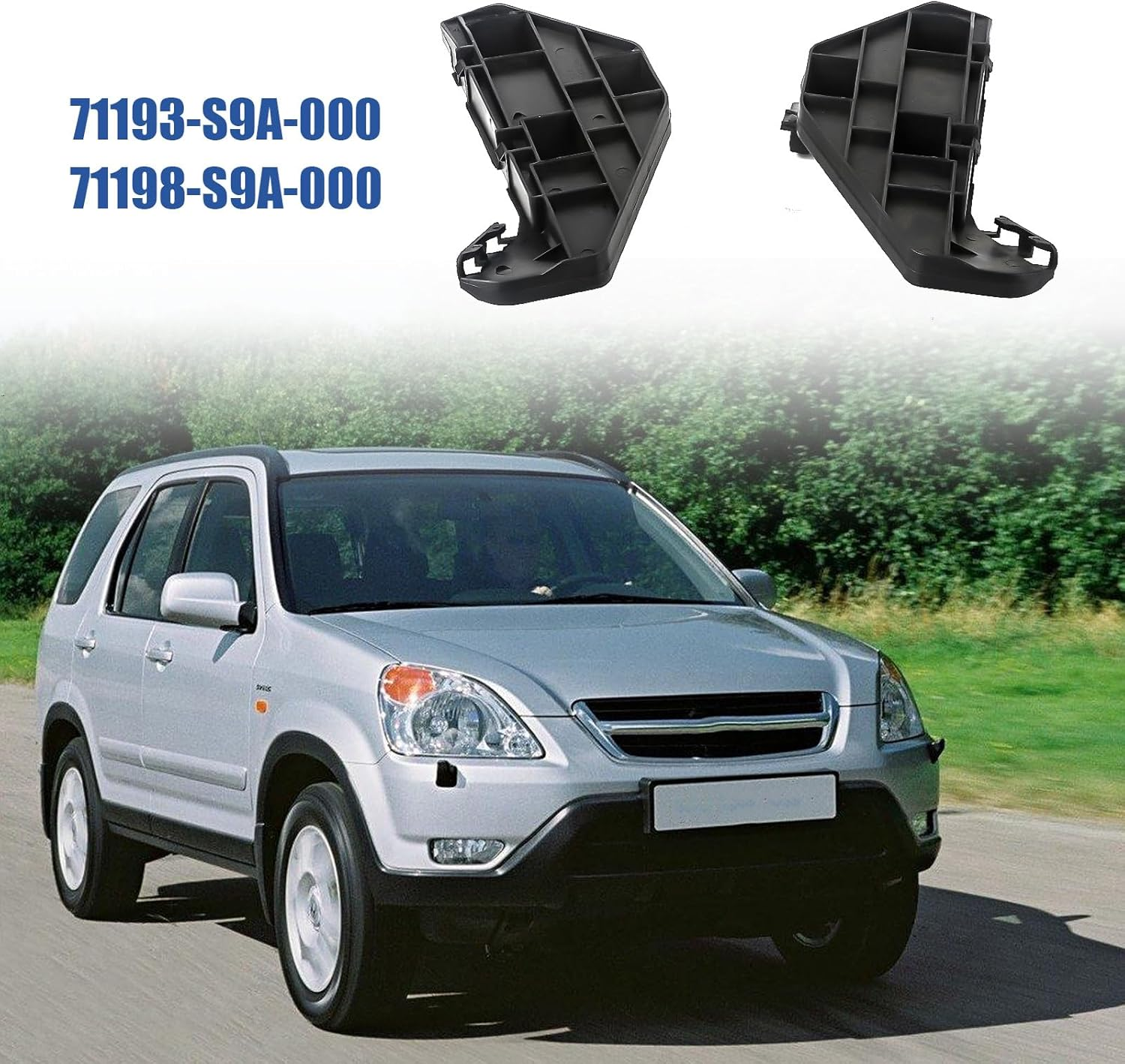 Front Bumper Bracket Retainer Support Compatible with 2002-2006 Honda CRV 71193-S9A-000 71198-S9A-000,Left and Right Side Front Bumper Retainer Brackets, 2 PCS image number 2