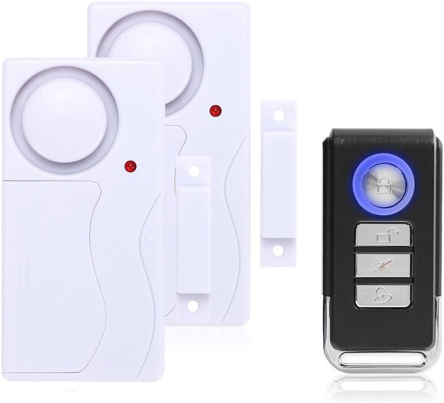 Mengshen Door and Window Alarm, Anti-Theft Burglar Wireless Alarm with Remote Control for Home Security, Easy to Install, 105Db (Includes 2 Alarm and 1 Remote Control) image number 3