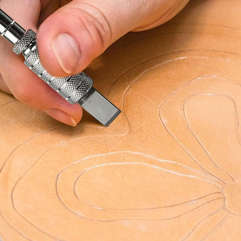 AIMALL Adjustable Swivel Leather Craft Carving Knife - Precision Cutting Tool for Leather Working, Steel Blade, 3.15 to 3.74 Inches Extendable Length image number 6