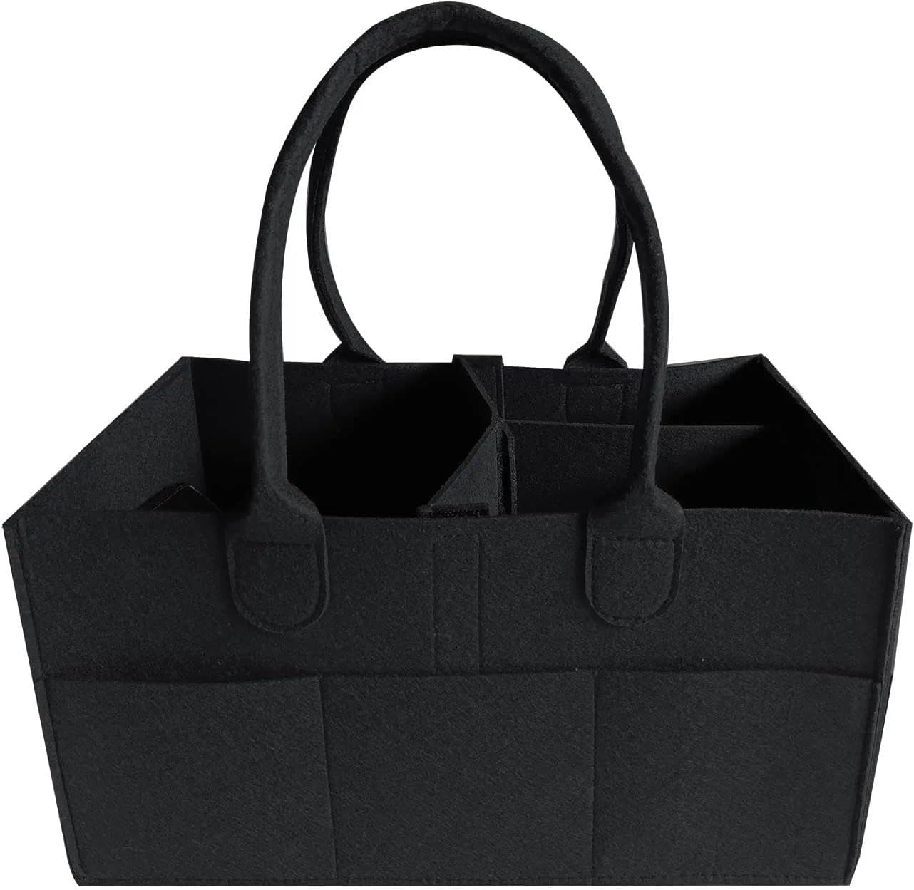 Baby Diaper Caddy Organizer: Portable Holder Bag for Changing Table and Car, Nursery Essentials Storage Bins Gifts for Baby Shower, Newborn Registry -Large（Black）