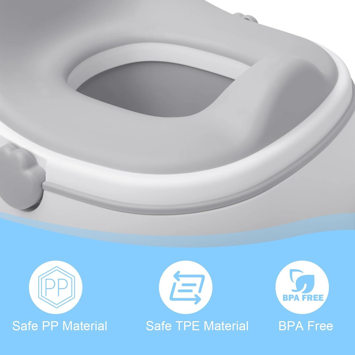 Timkos 3-In-1 Toddler Potty(Chair, Seat, Step Stool), Potty Training Seat - 10 CM Splash Guard, Soft & Comfortable Silicone Step Stool and Toilet Seat, Easy to Clean with Non-Slip Safety for Toddlers image number 5