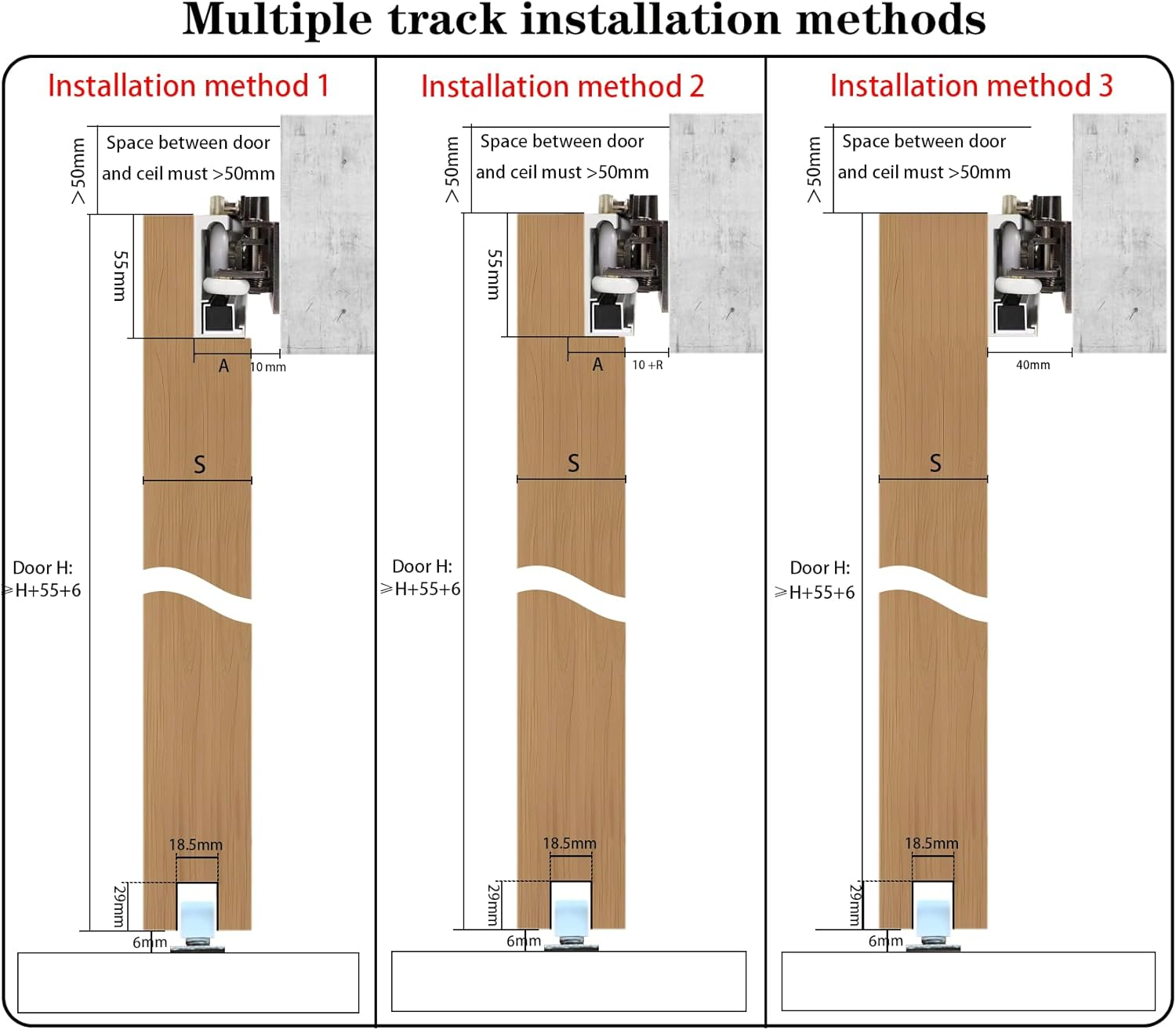 ADYAWEN 1066Mm Concealed Sliding Barn Door Hardware with Soft Close Mechanism, Wall Mount System, No Floor Track，Aluminum(Door Is Not Included)