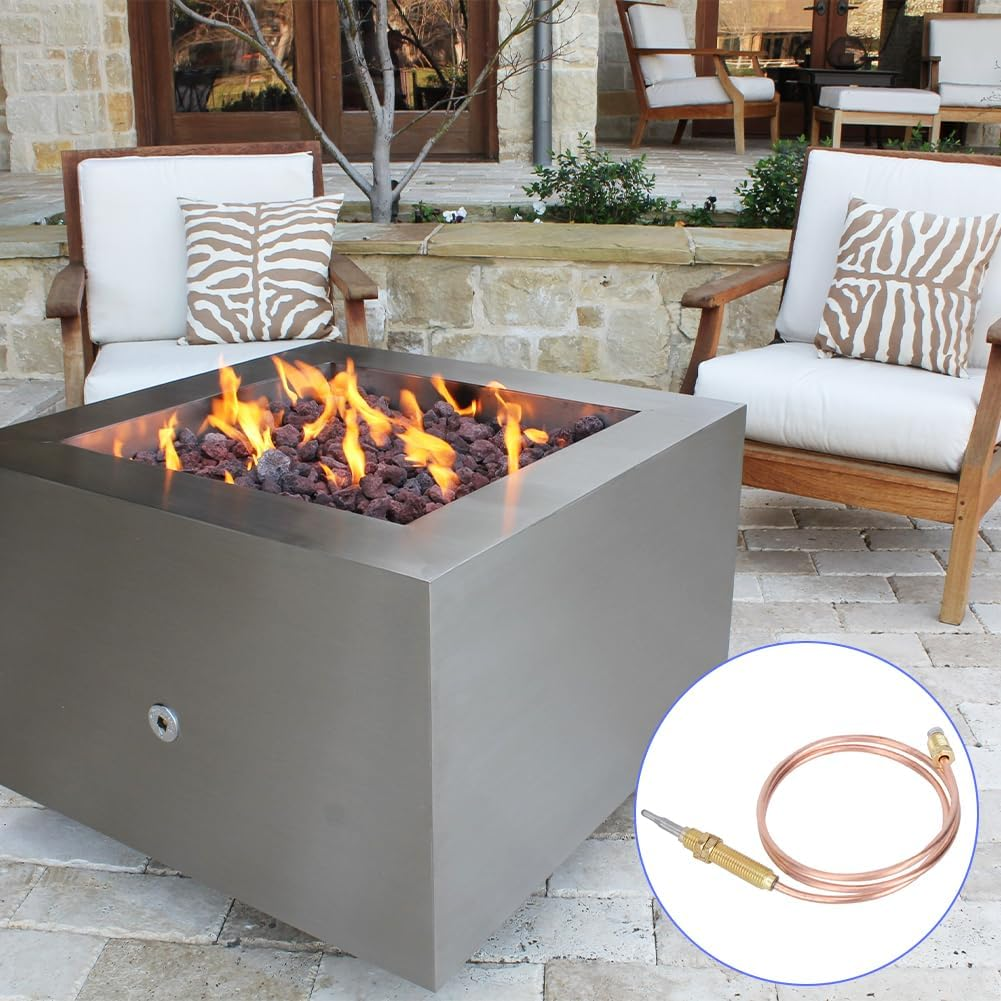 Pilot Thermocouple, Universal Gas Thermocouples Water Heater Pilot Set BBQ Replacement Thermocouple Firepit Grill Gas Ovens Boilers & Water Heaters, 23.6" image number 3