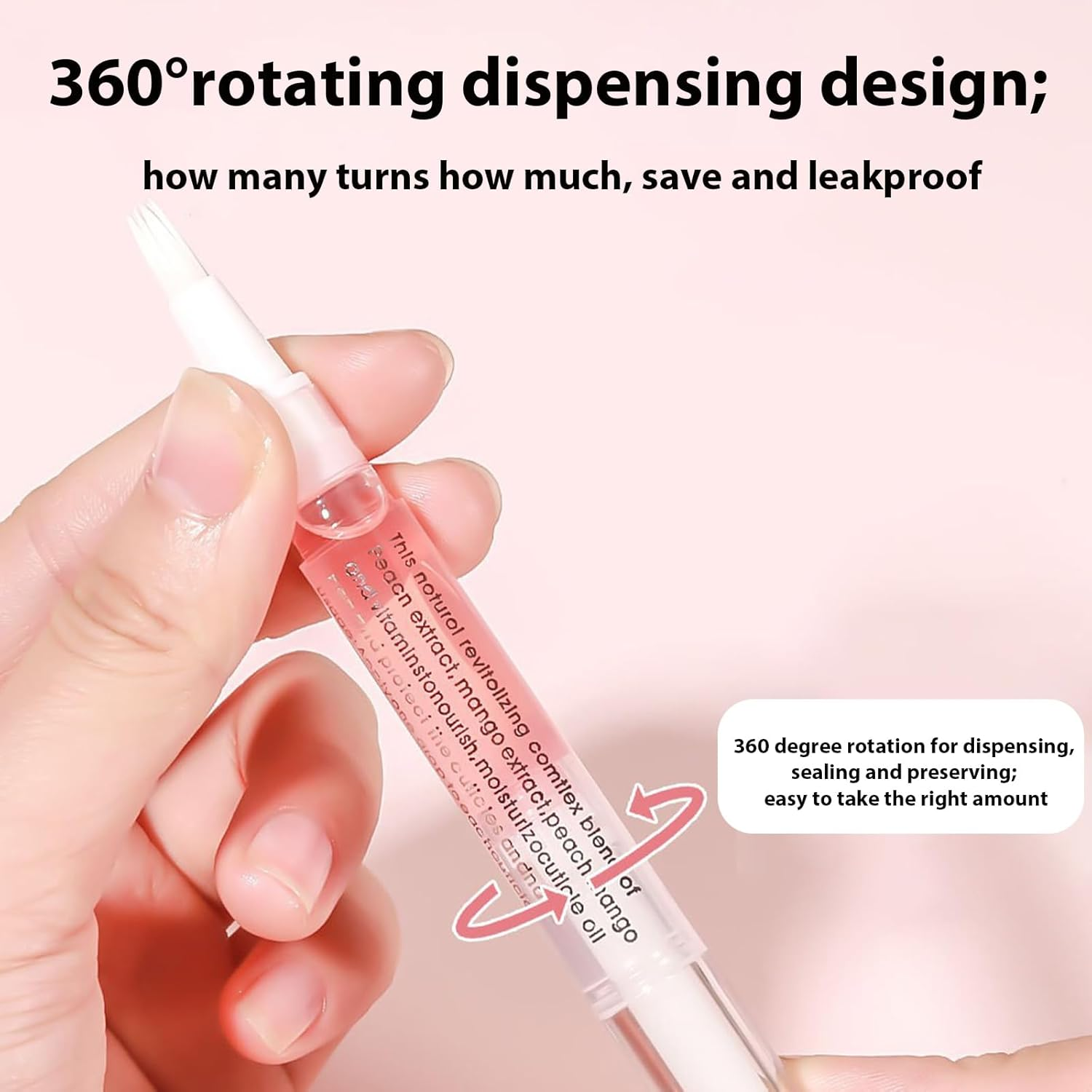 5 Pcs Cuticle Oil, Nourishing Nail Oil Pen, Precision Nail Oil Pen, Suitable for Dry Cuticles, Nail Care, Nail Hydration Daily Manicure image number 4