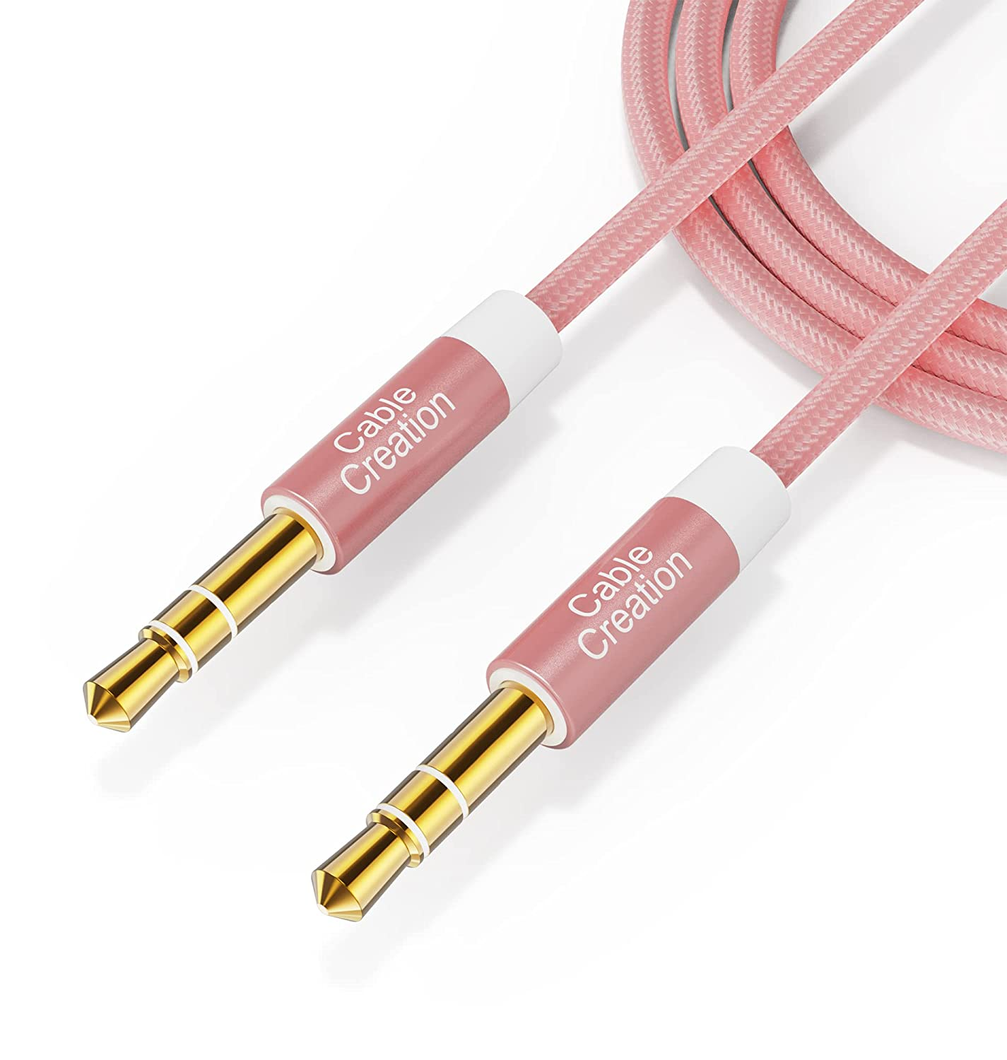 Cablecreation 20FT/6M Aux Cable, 3.5Mm Male to Male, Hi-Fi Sound, Cotton Braided, Tangle-Free, Compatible with Headphone, Speaker, Tablet, Laptop, Echo, Phone & More