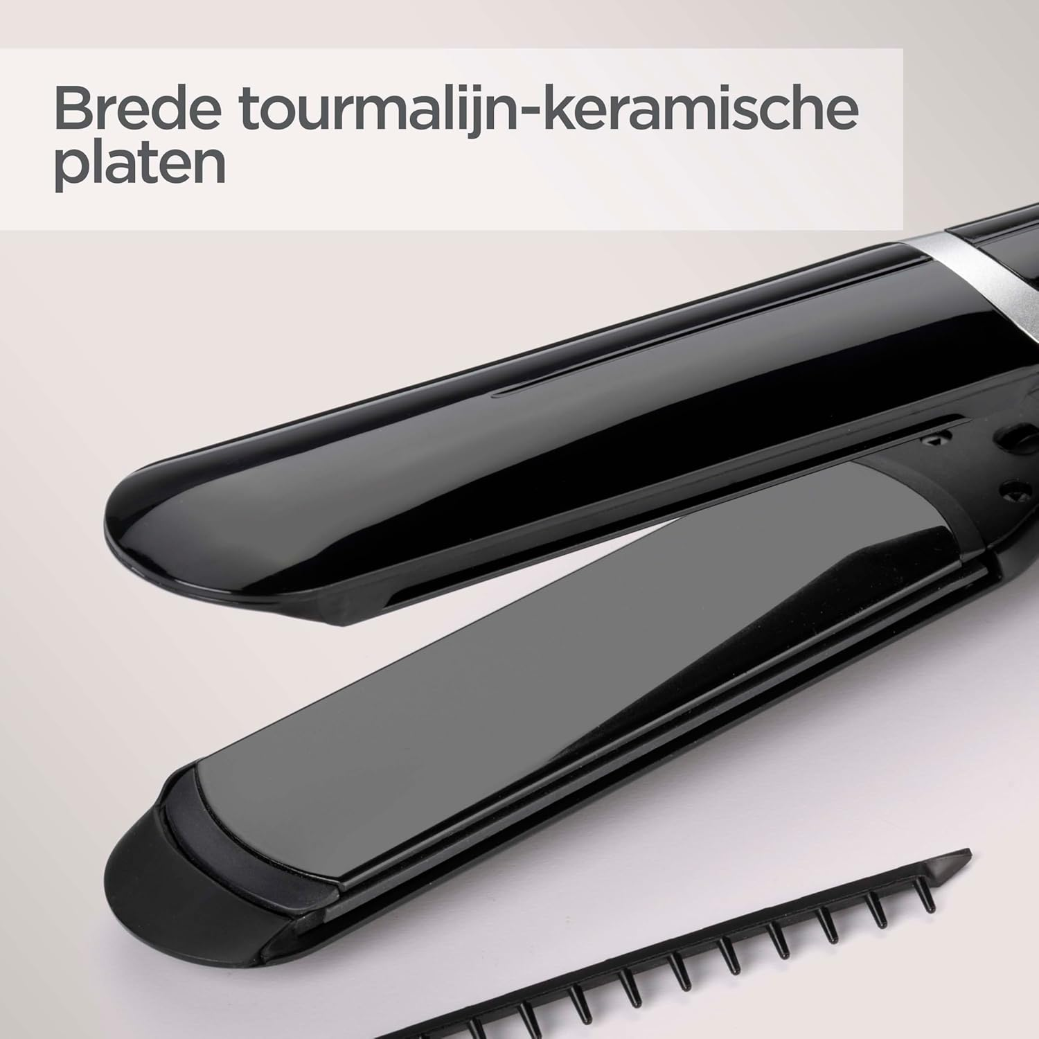 Babyliss Sleek Control Wide Hair Straighteners with Ion Technology and Extra Long & Wide Plates with Tourmaline Ceramic Coating and Comb Attachment ST397E image number 3