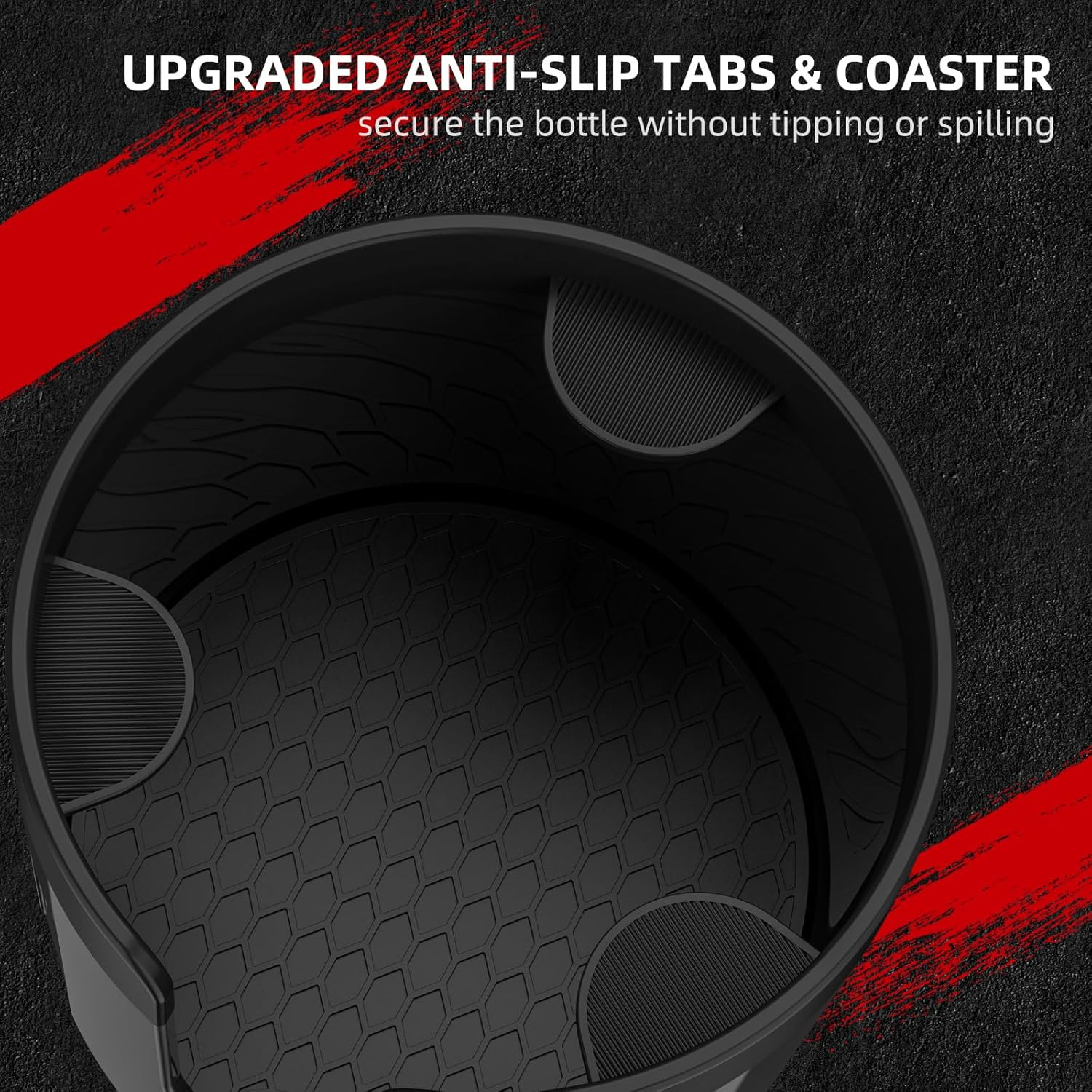 DYLEN Cup Holder Expander, Car Cup Holder Extender with Expandable Insert, Fits Large Water Bottles 500-1400 ML (7.1-10.5 CM) image number 5