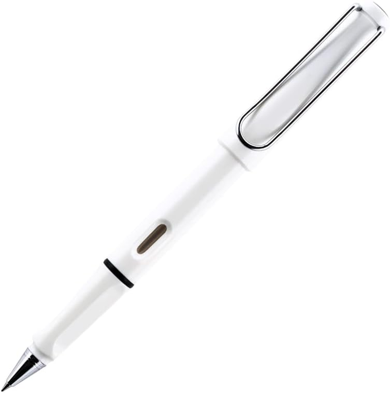 Smooth Rollerball Pen, 0.5Mm Tip, Black Gel Ink, Colour Barrel, Pocket Clip, Compatible with 843 845 Pen Refills (White)