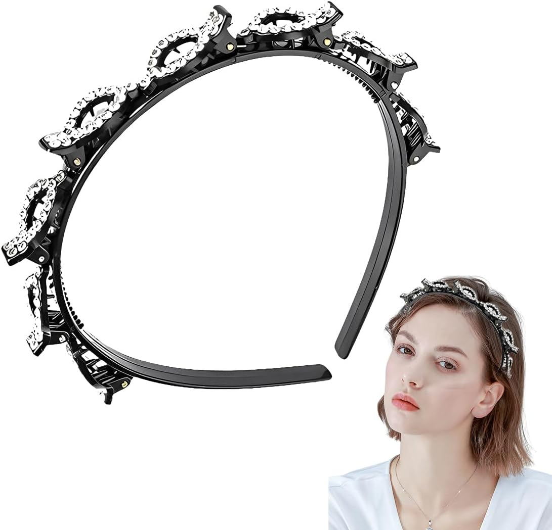 BIRLOZA 1 X Hair Band with Twist Clip Hairstyle Aid Hair Band with Clips Hair Twister Headband Twist Clip Headband Girls Hair Accessories Double Clip Headband