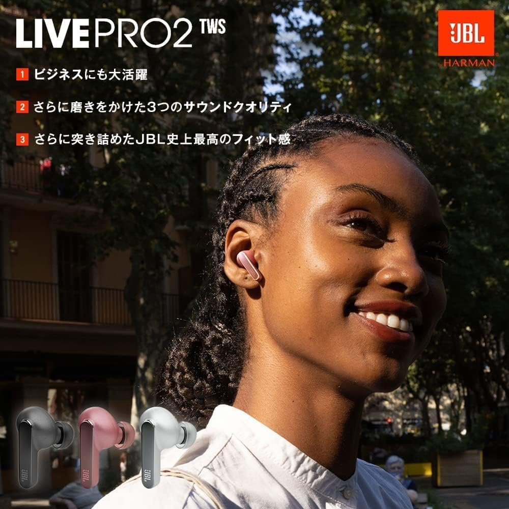 JBL LIVE PRO 2 Fully Wireless Earbuds, Hybrid Noise Cancelling, Fit, IPX5, Multipoint, Equalizer, Wireless Charging Compatible (Blue)
