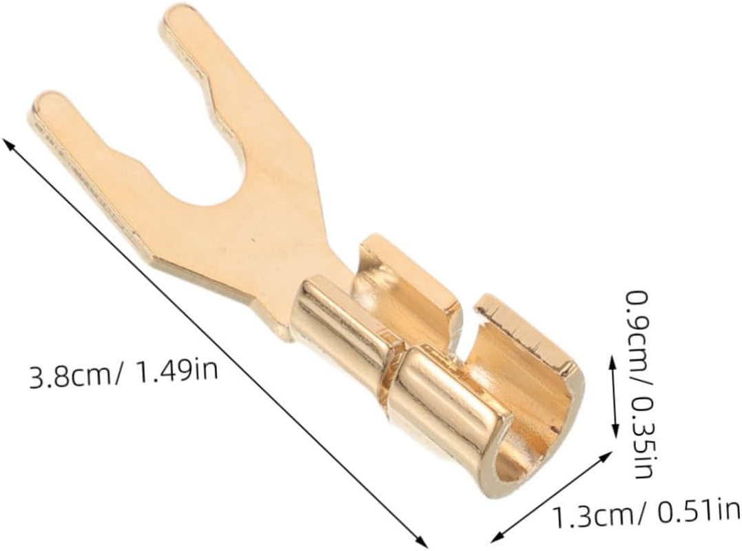 HEATSHAKING 2Pcs Hifi Y Spade Speaker Connectors Angled Banana Jack Plugs for Home Theater Studio Audio Wire Terminals image number 3