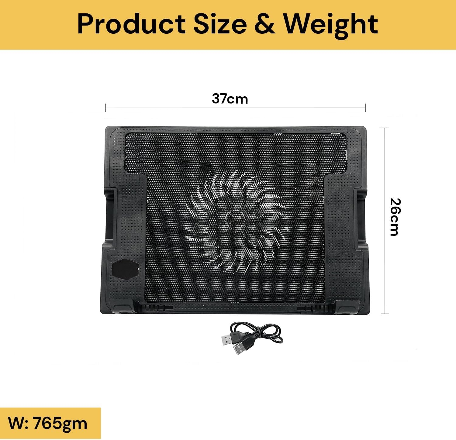 EZONEDEAL Laptop Cooler Cooling Pad Laptop Cooling Fan Cooling Stand USB Powered Silent Cooler Pad, Adjustable Notebook Cooler image number 3