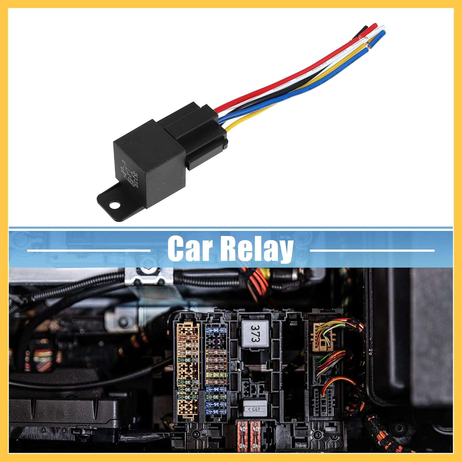 REPAIROCK DC 36V 40A SPDT Automotive Car Relay 5 Pin 5 Wires with Harness Socket Plug Auto Replacement Parts image number 5