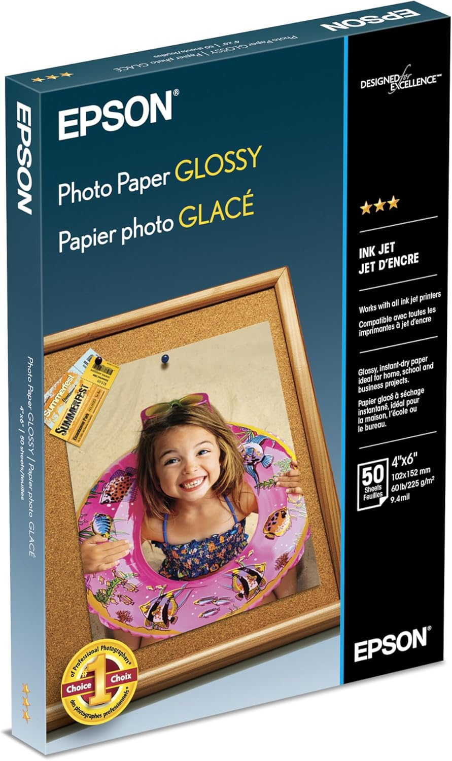Epson Photo Paper Glossy, 4 X 6 Inches, 50 Sheets (S041809) image number 2