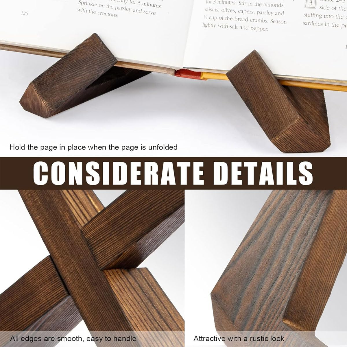 AIMALL Solid Wood Flat Bracket, Modern Simple Menu and Record Stand, Household Reading Rack, Fits Items up to 8.5 Inches image number 4