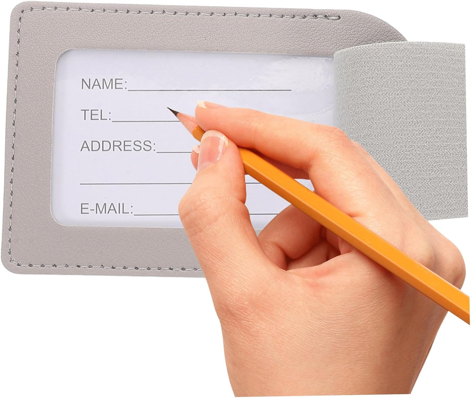 VANZACK 3Pcs Replacement Luggage Tags Pu Leather Privacy Protected Travel Suitcase Baggage Id Labels Classic Airplane Boarding Pass Design image number 2