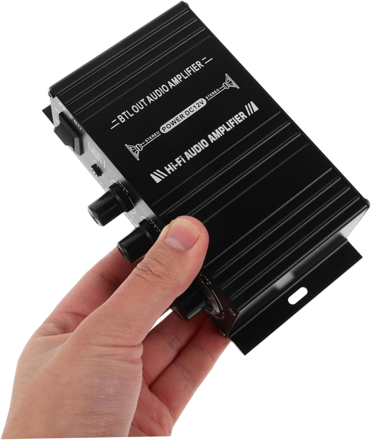 ABOOFAN 12V Mini Amplifier for Speakers Car Audio Amplifier Mp3 Small Speaker Amp for Motorcycle and Home Sound System image number 4