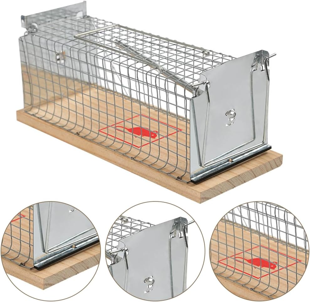 2 Pack Rat Trap Live,Mouse Rodent Trap,Live Mouse Cage,Small Rat Cage,Iron Rat Cage,For Indoor and Outdoor Vole Hamsters, Live Traps and Ready Release image number 3