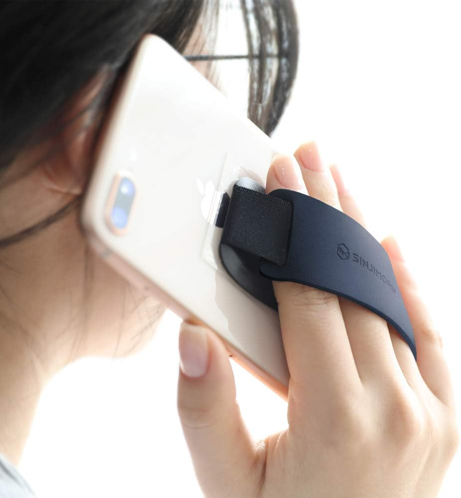 Sinjimoru Silicone Mobile Phone Grip with Stand, Cell Phone Stand for Desk & Secure Iphone Holder Strap for All Smartphone. Sinji Grip Silicone Black image number 6