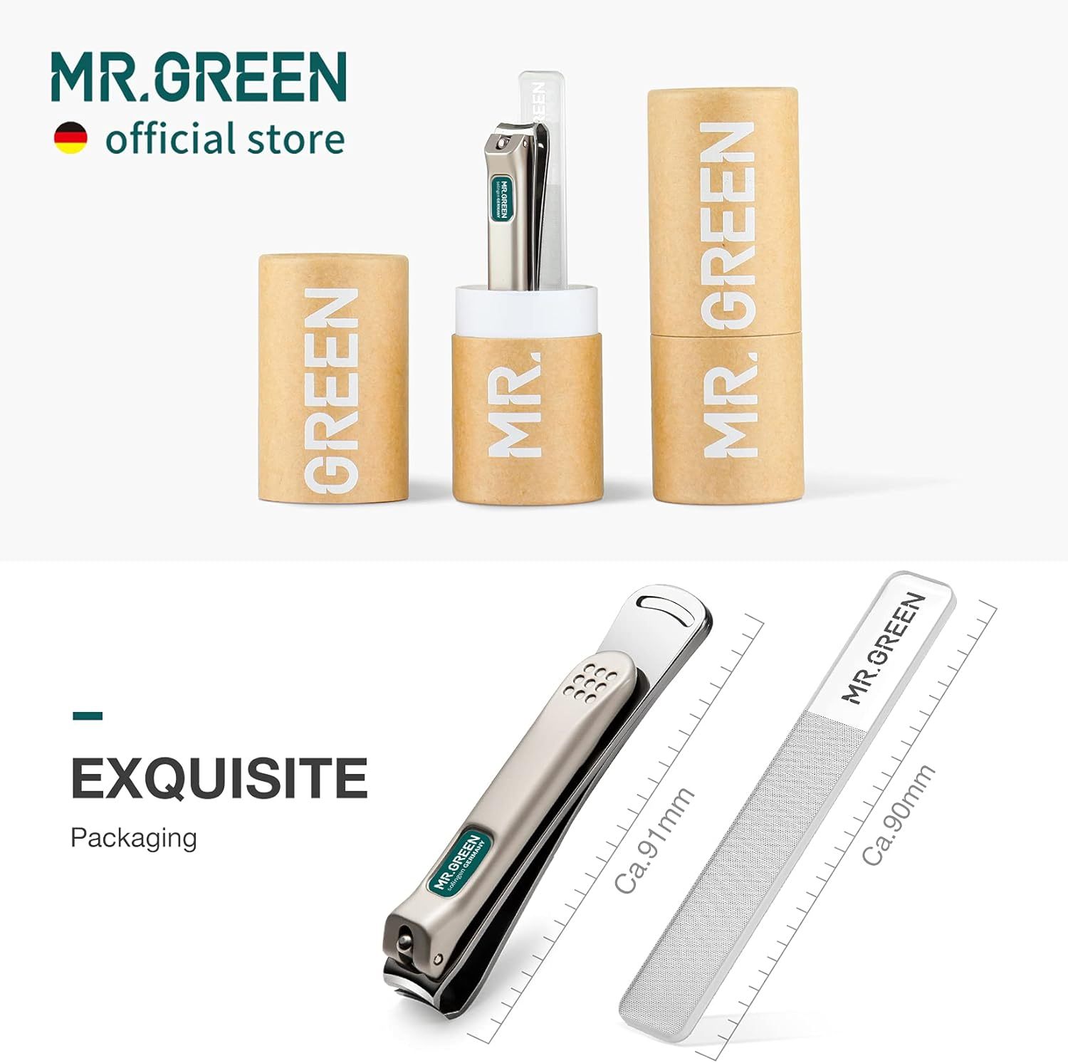 MR.GREEN Nail Clippers Curved Blades Fingernail Cut Nippers Manicure Scissors Stainless Steel Pedicure Tools (Large+Glass File) image number 4