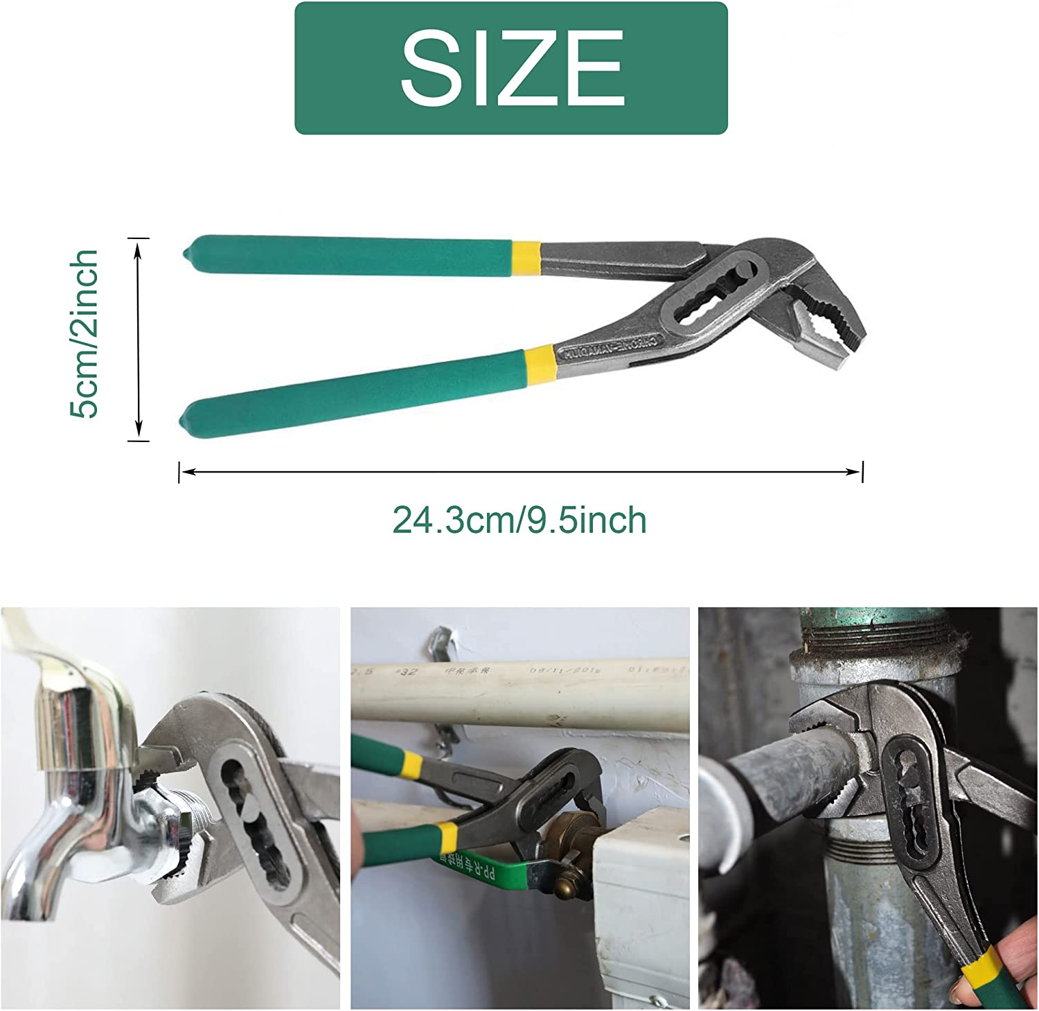 Plumbing Pliers, Adjustable Water Pump Pliers, Universal Groove Joint Pliers, 10-Inch，Well-Made, Robust and Durable, Suitable for Nuts, Bolts, Pumps and Pipes as Well as Basic Home Repairs. image number 6