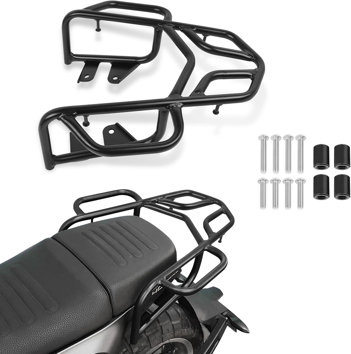 Motorcycle Rear Rack Luggage Rack Cargo Storage Carrier for Husqvarna SVARTPILEN VITPILEN 401 2018-2021 SVARTPILEN 125 2018-2023 SVARTPILEN 125 2021-2023, HJHU01 image number 2