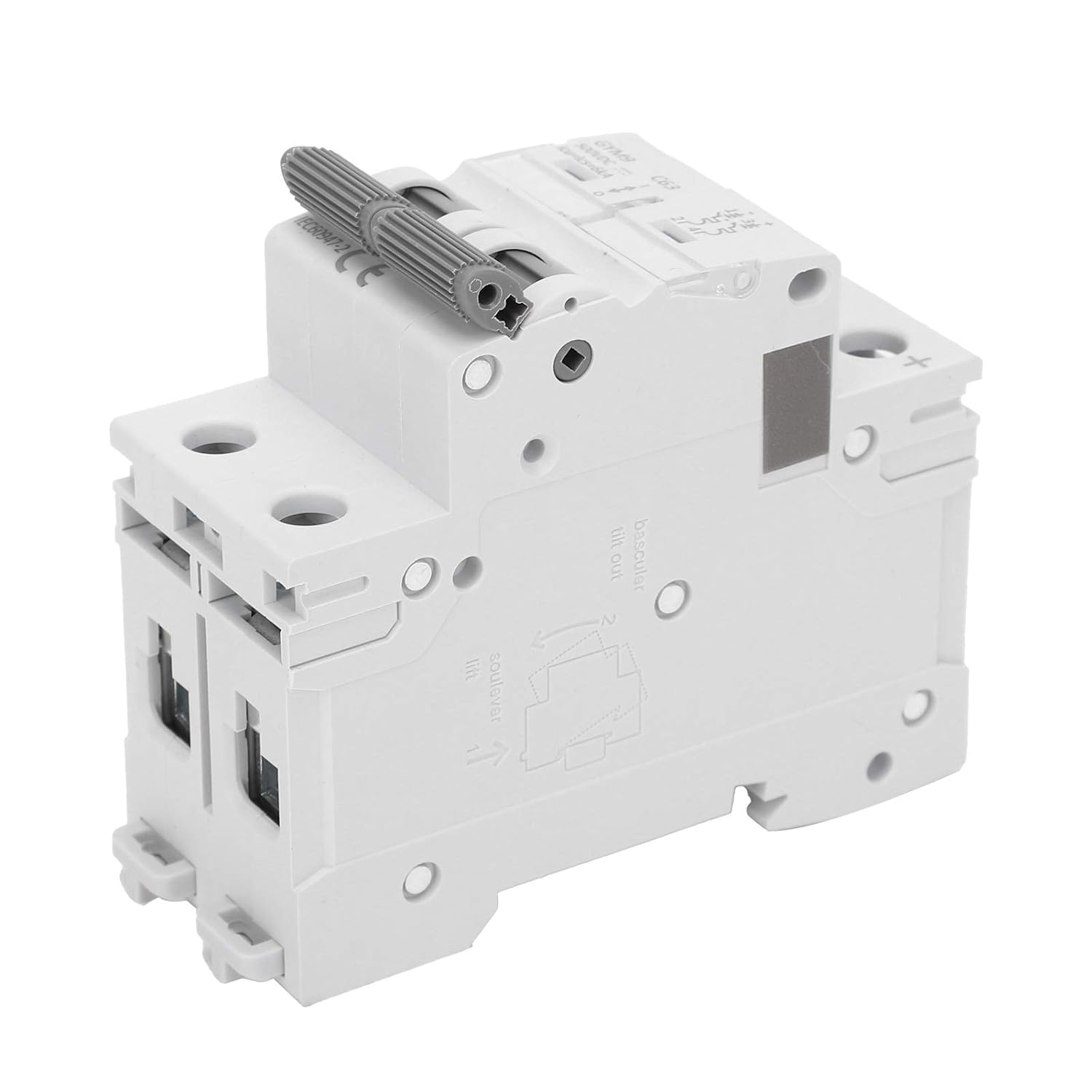 DC Miniature Circuit Breaker, 2 Pole 63 Amp 500V IC65N Isolator for Solar PV System and Other DC System,Thermal Magnetic Trip, Din Rail Mount, DC Disconnect Switch C40 image number 4