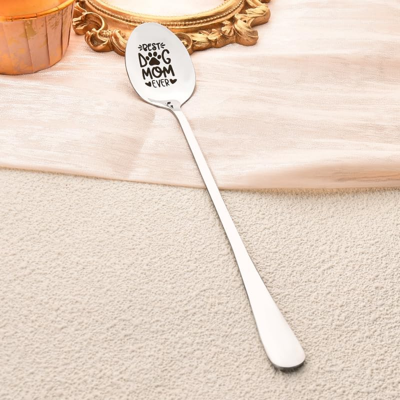 Dog Mom Gifts Spoon for Women Gifts for Dog Lovers Dog Owners Xmas Gifts for Dog Mom Mother Gifts for Women Birthday Gifts for Dog Lovers Best Friends Family - Best Dog Mom Ever Spoons image number 3