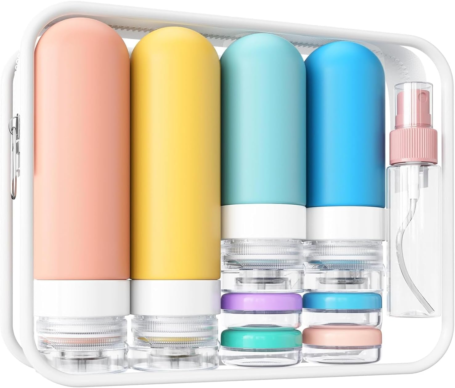 16-Pack TSA Approved Travel Essentials Bottles Set &ndash; Leakproof Silicone Toiletry Containers | Squeezable Shampoo & Lotion Bottles for Airplane Carry-On image number 5