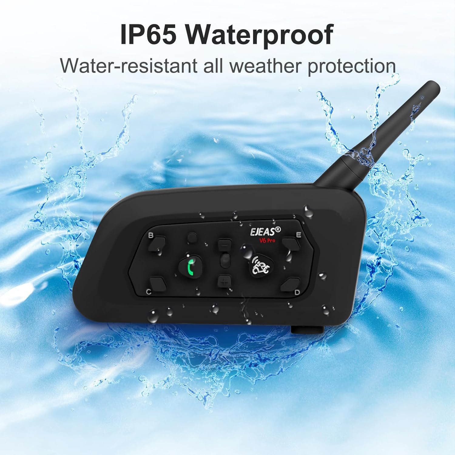 EJEAS 2 Sets V6C Group Referee Bluetooth Intercom Kit Wireless Communication System for Football Soccer Hockey Rugby Sport (Pack of 2) image number 1