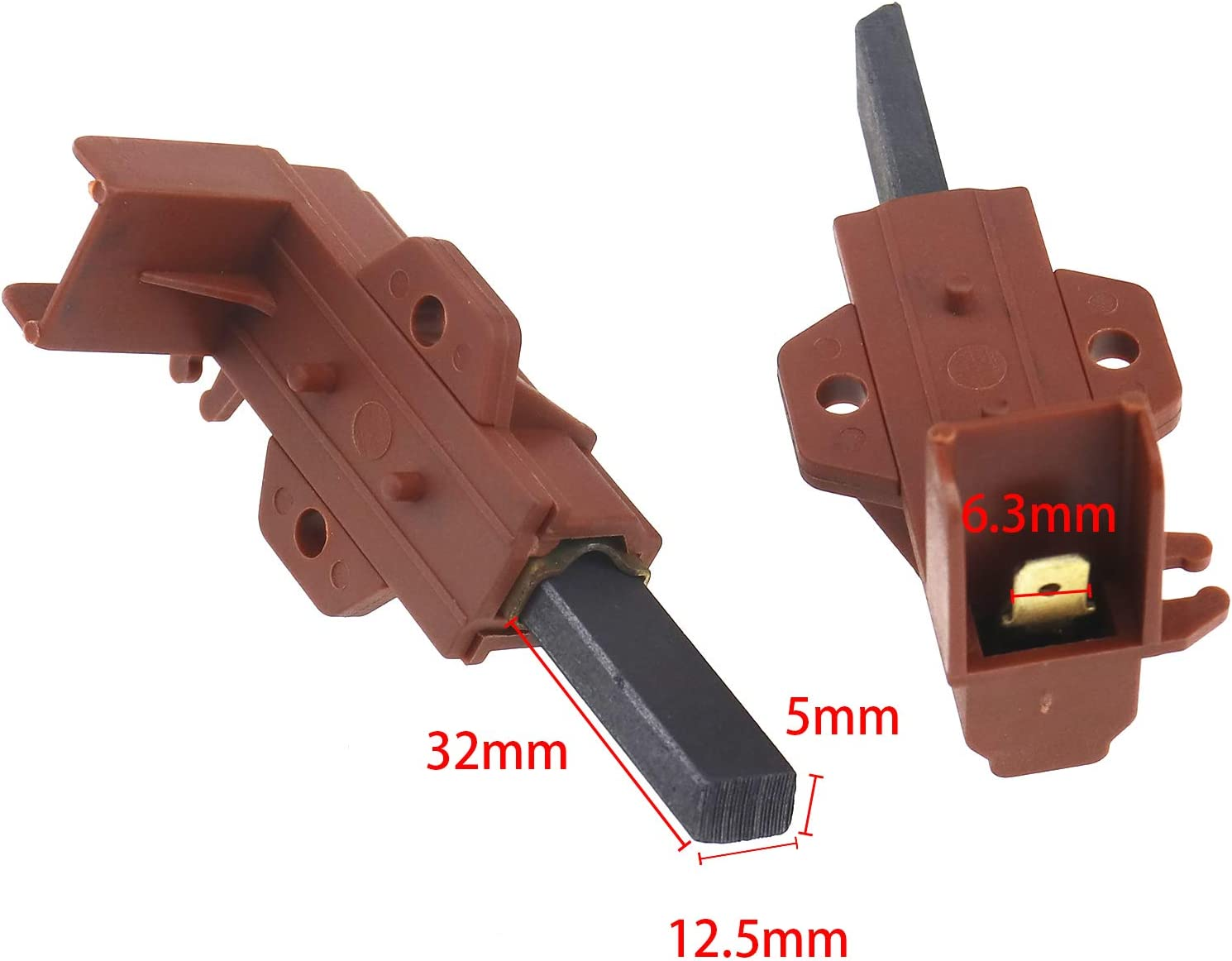 Emsea 2X Washing Machine Electric Motor Carbon Brush C00196539 Compatible with Samsung P1443 P1447 WFB1467NUV Compatible with Hotpoint BWD12 BWM12 HVL200AU Replacement Parts image number 3