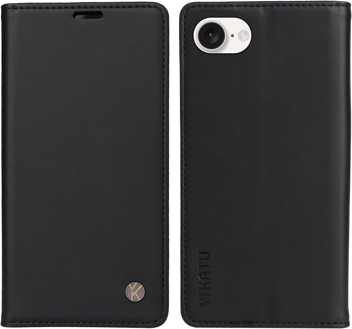 YBFJCE Case for Iphone 16E PU Leather Wallet Cover, Flip Folio Case with Card Holders,Magnetic Phone Cover Compatible with Iphone 16E,Black