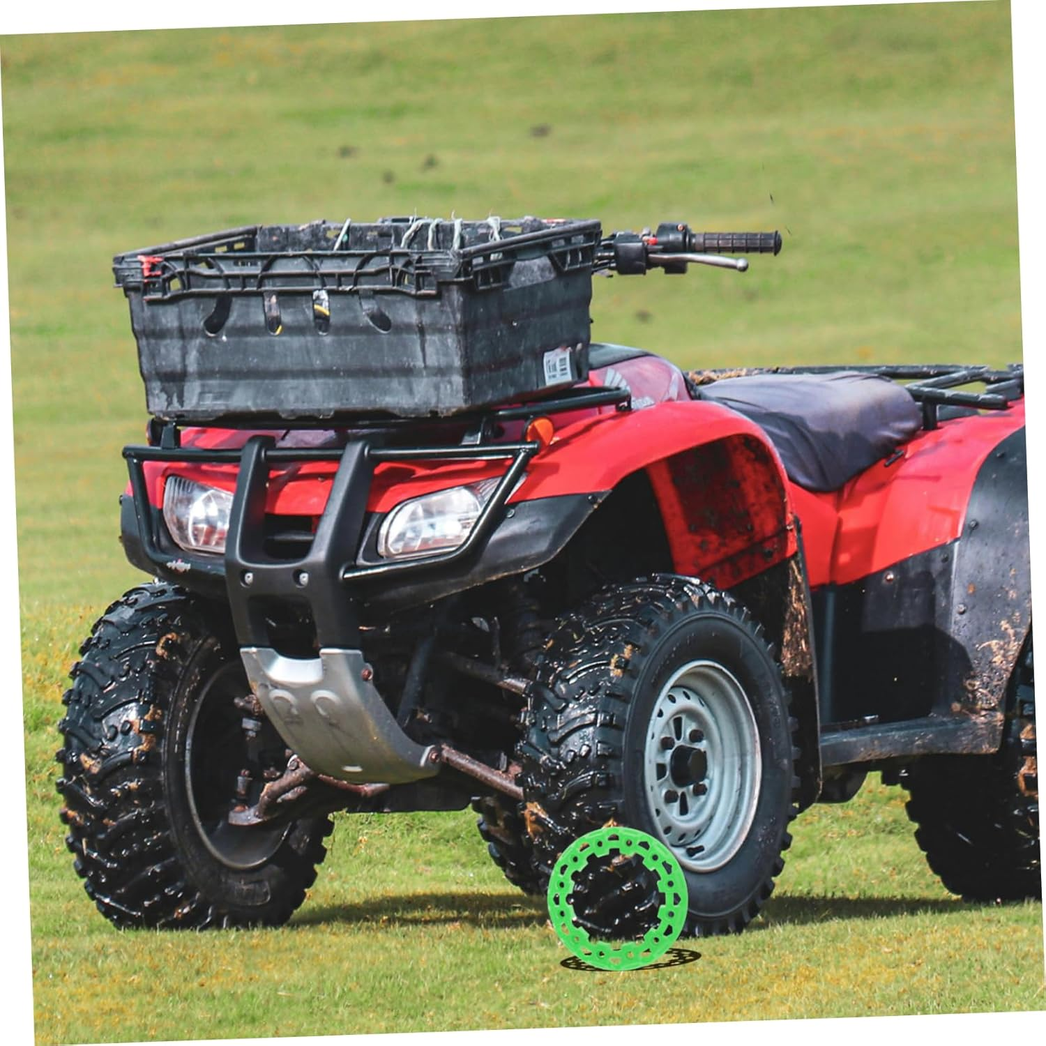 Parliky Hubcaps Wheel Covers: Universal Wheel Center Caps for ATV Rims 6.68 Inch Green Plastic Hubcaps for Quad Decoration Easy Installation image number 5