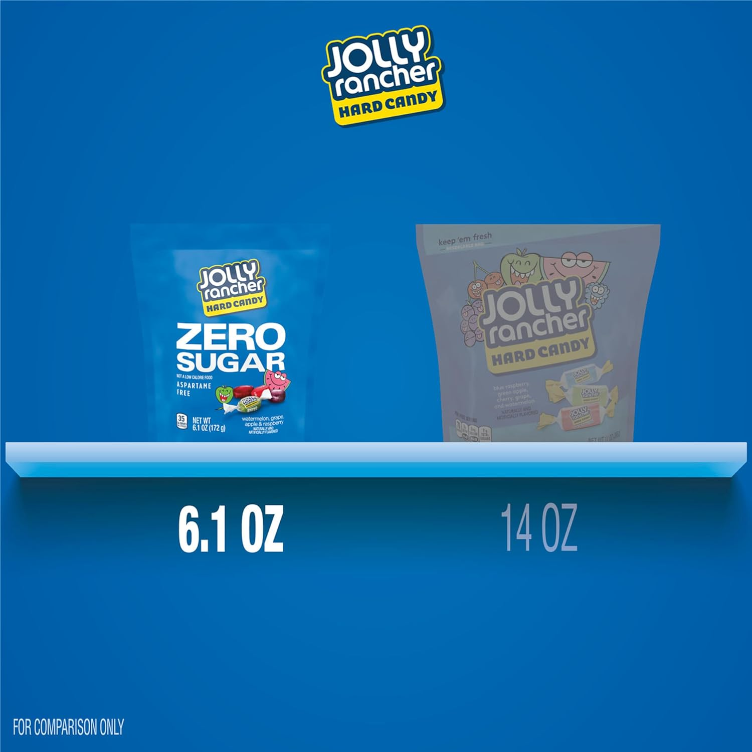 Jolly Rancher Hard Candy Zero Sugar Assorted Flavors 172G Bag