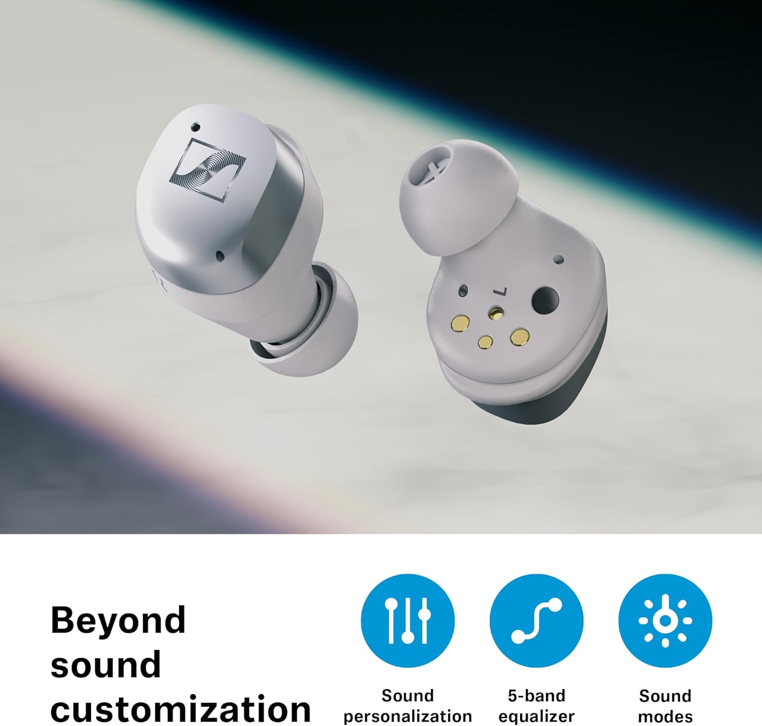 Sennheiser MOMENTUM True Wireless 4 Smart Earbuds with Bluetooth 5.4, Crystal-Clear Sound, Comfortable Design, 30-Hour Battery Life, Adaptive ANC, LE Audio and Auracast - Black Graphite image number 4