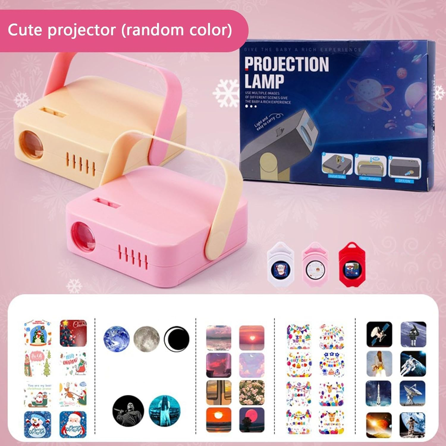 Merry Christmas Projector | Christmas Decorations Light Projector - with Merry Christmas Word Projector Lights for Girl Photo Props Handle Design image number 5