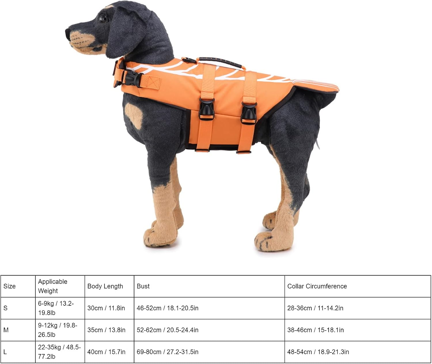 Dog Life Preserver, Adjustable Ergonomics Safe Dog Floatation Swimming Vest, Dog Life Jacket Swimsuit with Adjustable Waistband for Water Safety at the Pool, Beach, Boating(S) - S image number 2