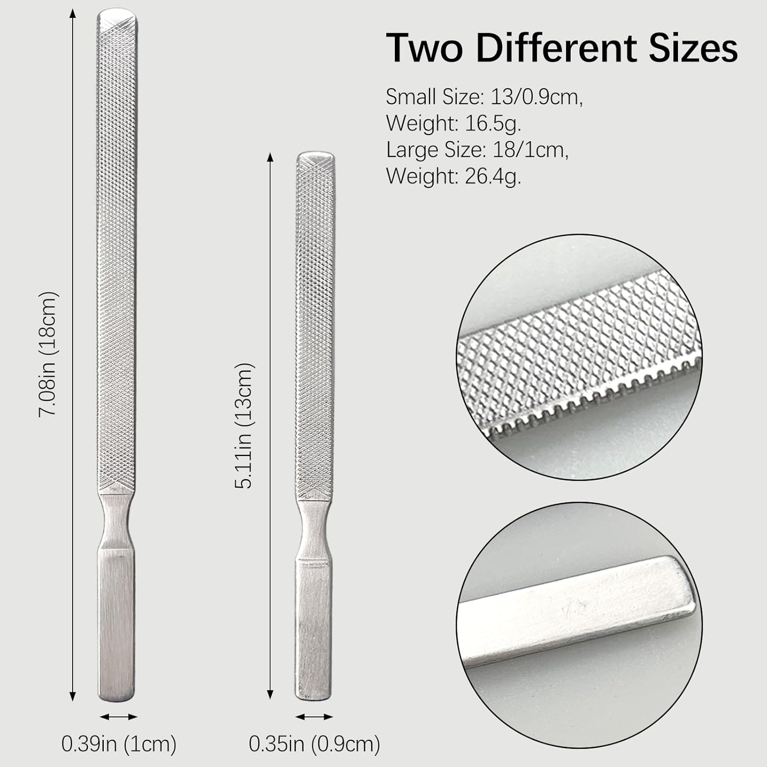 2-Pack Stainless Steel Toe Nail Files, 4-Sided Design for Thick Nails, Ideal for Men, Seniors, and Dogs image number 2